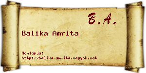 Balika Amrita névjegykártya
